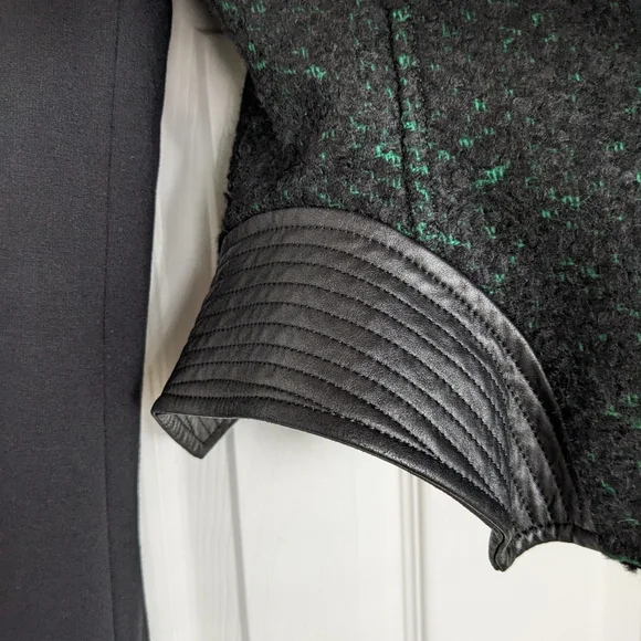 Elie Tahari Francis leather and tweed jacket - Picture 5 of 12